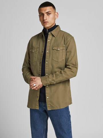 JACK & JONES Regular Fit Skjorte 'Sheridan' i grøn: forside