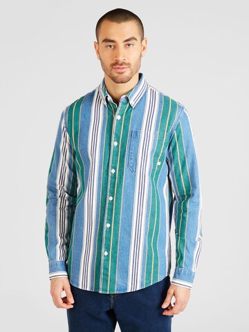 FARAH - Regular Fit Camisa 'BURGHINO' em verde: frente