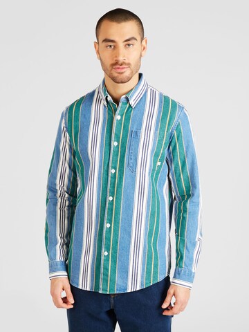 Coupe regular Chemise 'BURGHINO' FARAH en vert : devant