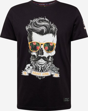 BRAVE SOUL T-shirt '149MERID' i svart: framsida
