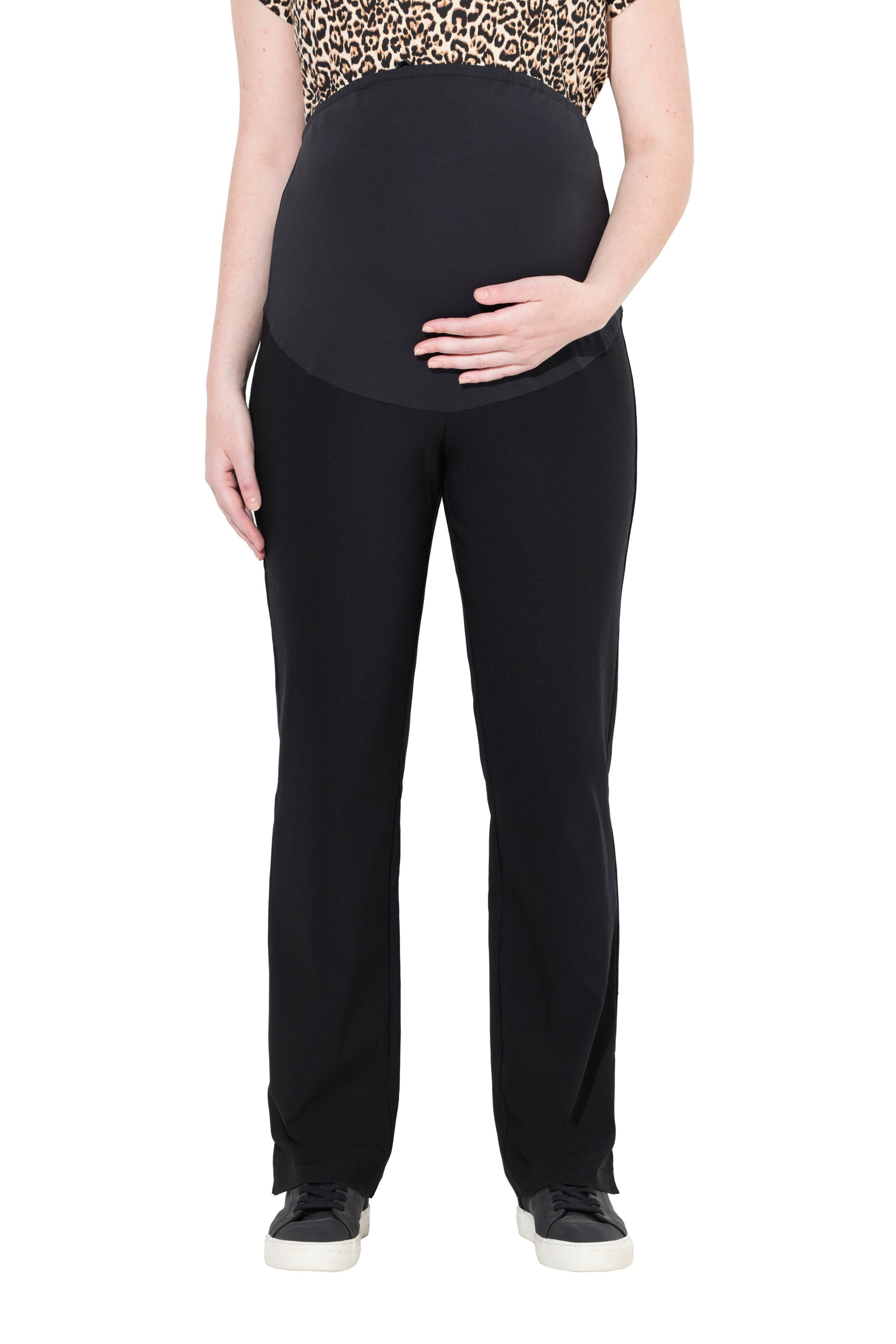 Ulla Popken Regular Trousers in Black: front