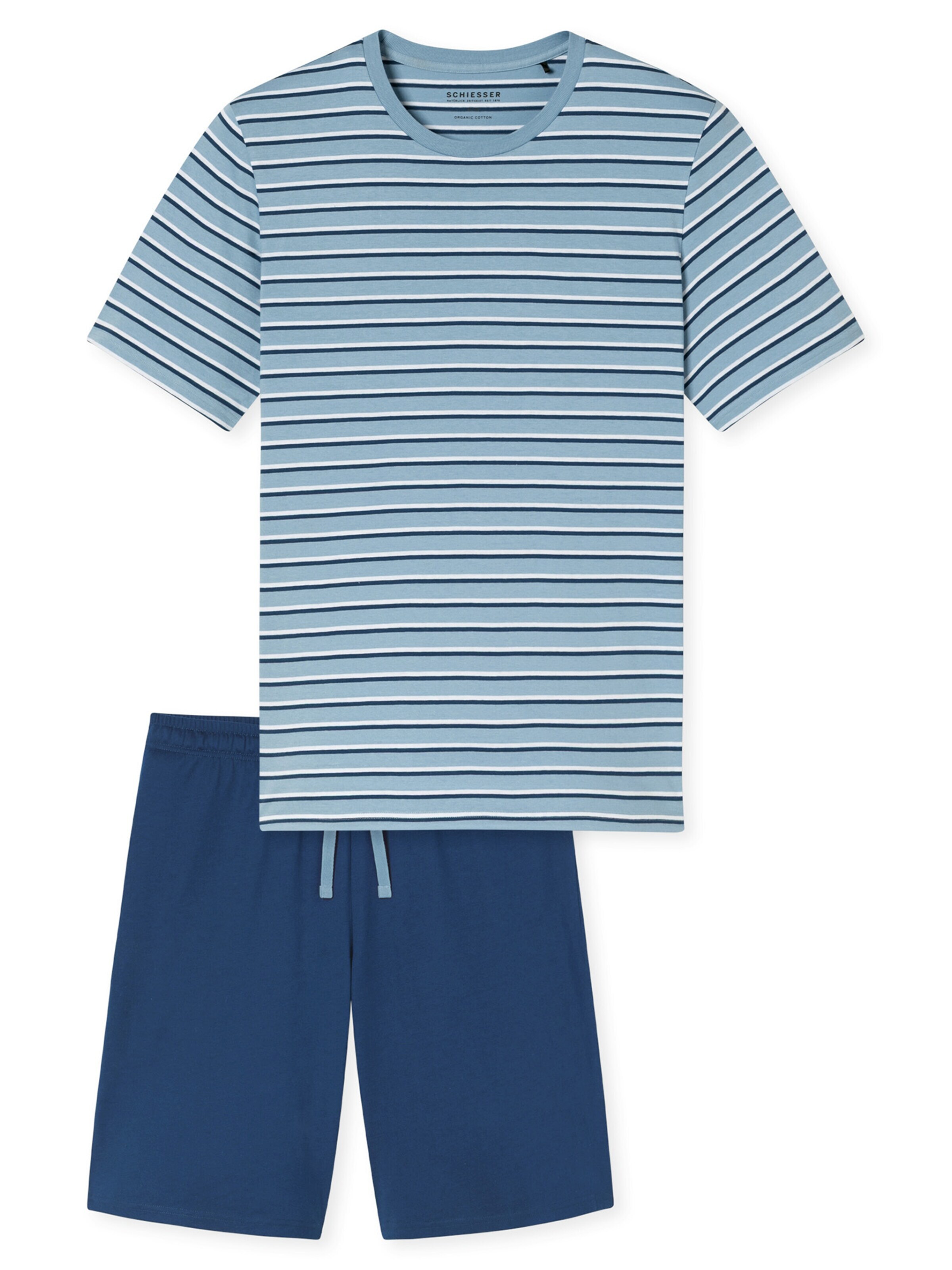 SCHIESSER Pyjama kort 'Casual Nightwear' in M in de kleur Blauw, Productweergave