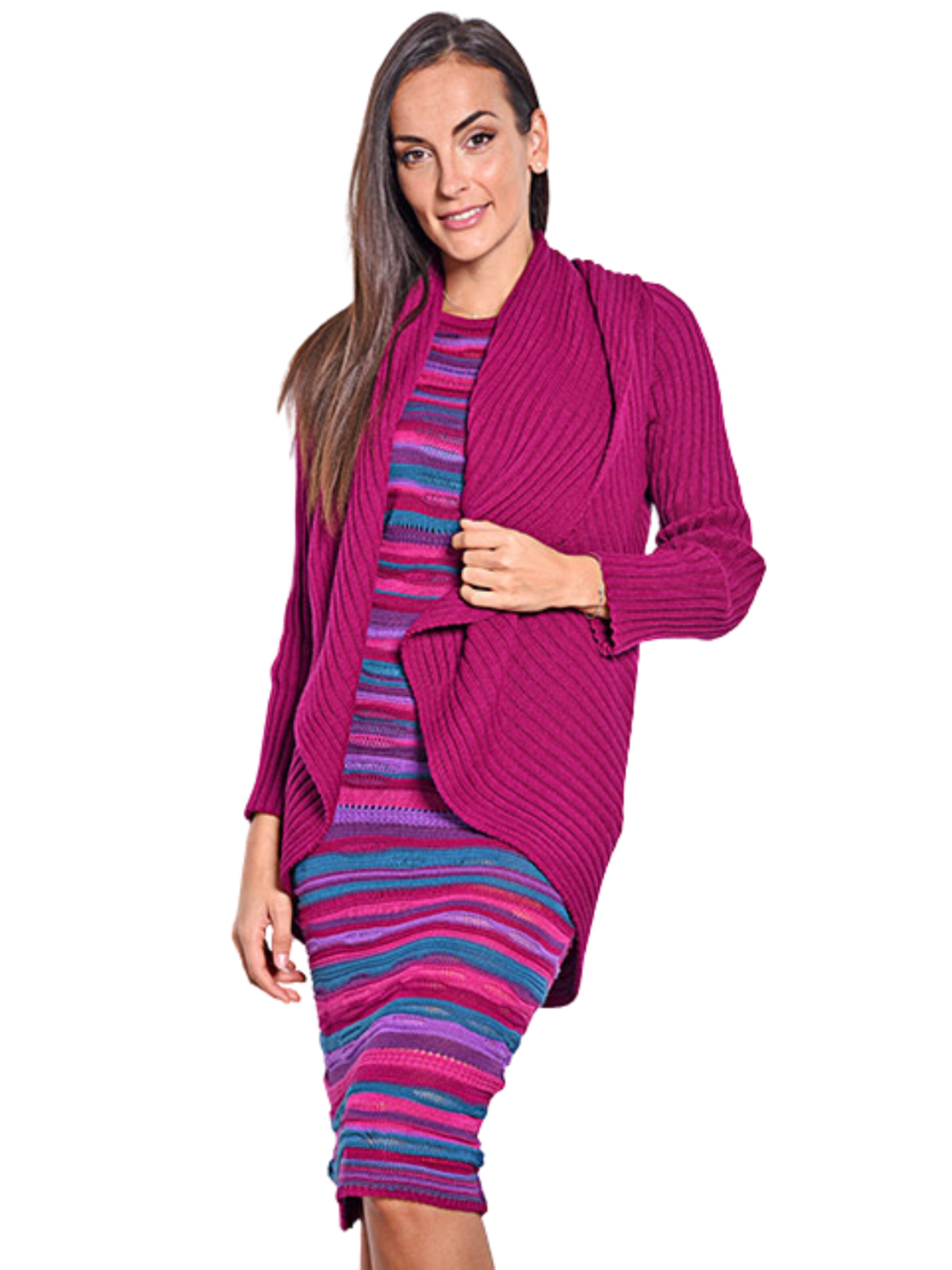 Süel knitwear - Cárdigan 'Round ribbed' en lila