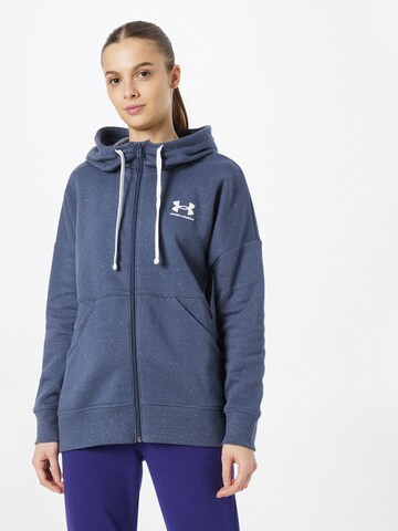 UNDER ARMOUR - Sudadera con cremallera deportiva 'Rival' en gris: frente