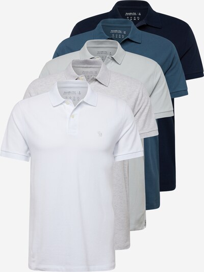Abercrombie & Fitch T-Krekls, krāsa - jūraszils / tumši zils / raibi pelēks / gandrīz balts, Preces skats