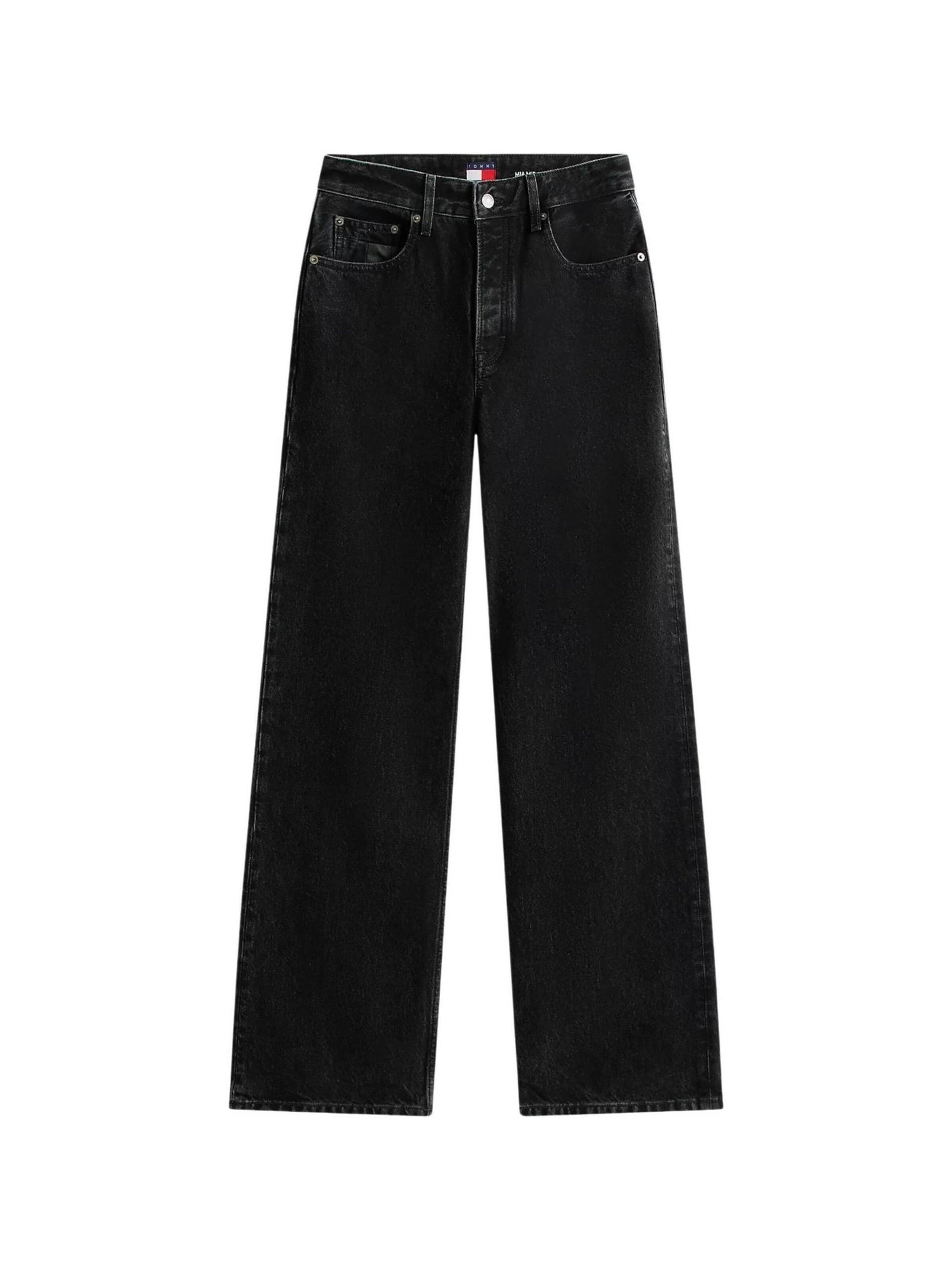 Tommy Jeans Wide leg Jeans 'DW0DW22525' in Zwart: voorkant