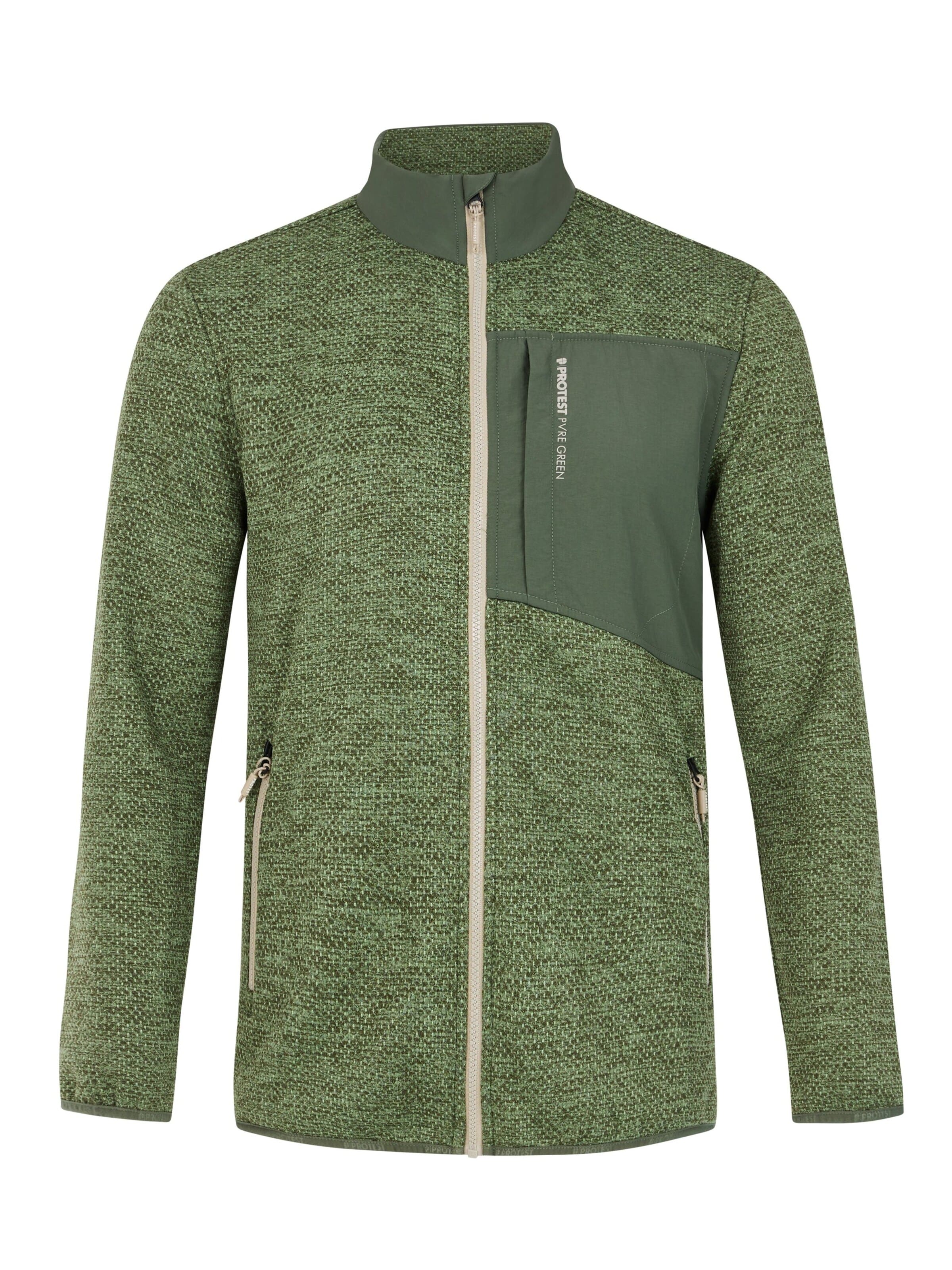 PROTEST Fleece jacket 'PRTHARPER' in Green: front