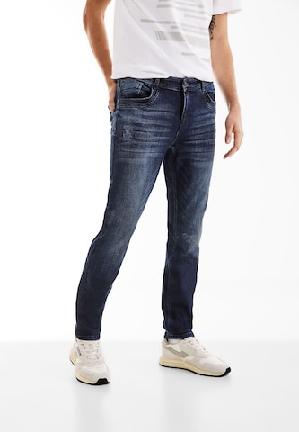 Street One MEN Slim fit Jeans in Blue: front