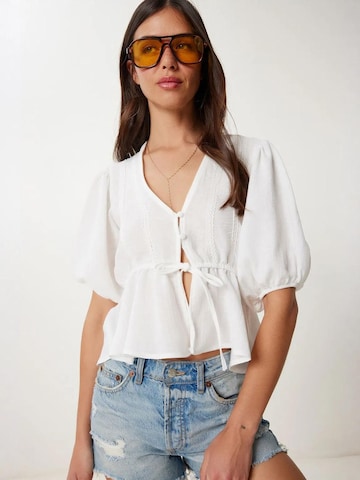Happiness İstanbul - Blusa em branco: frente
