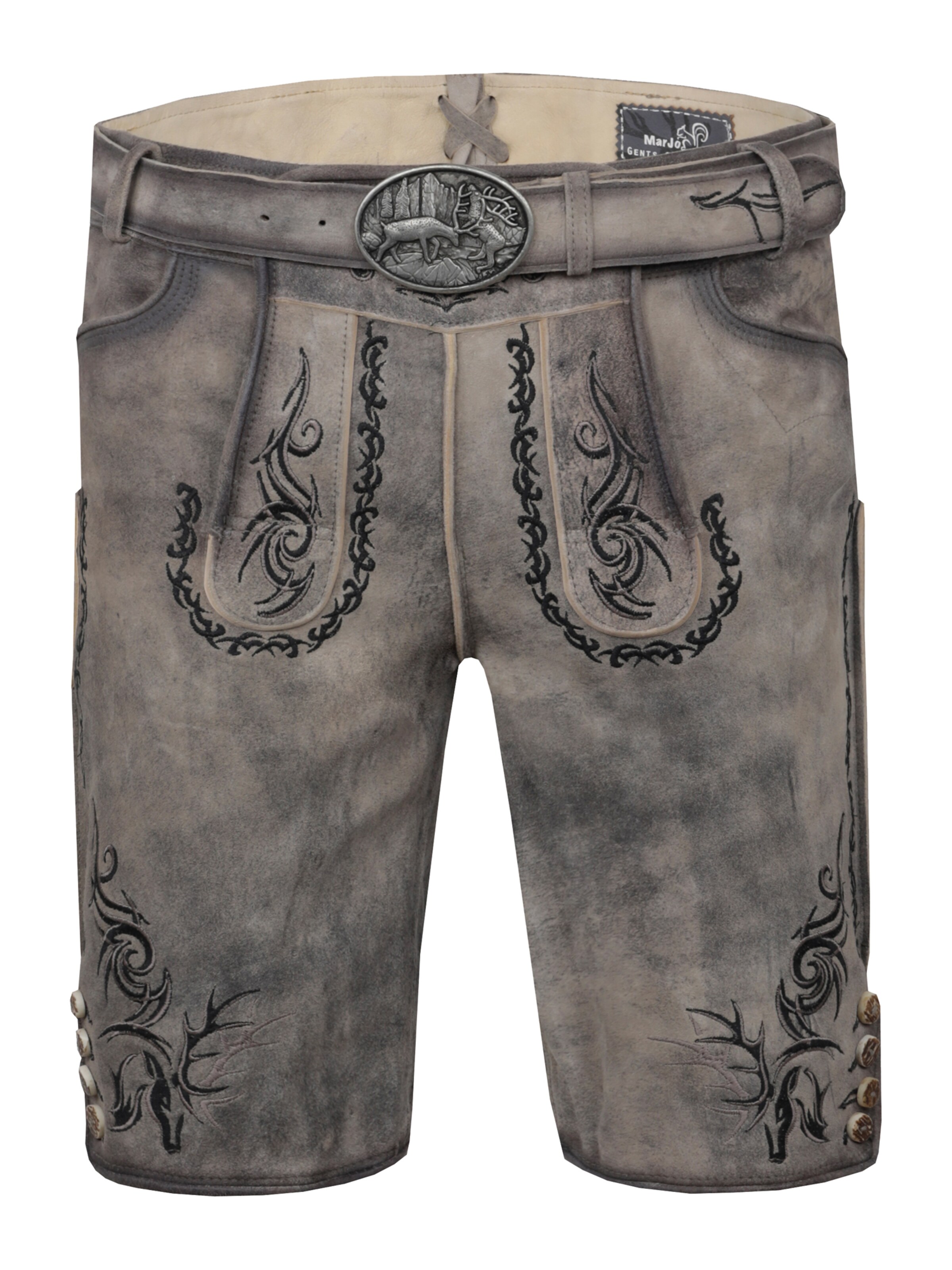 Regular Pantaloni tradiționali (Oktoberfest) 'Maisach' de la MARJO pe gri: față