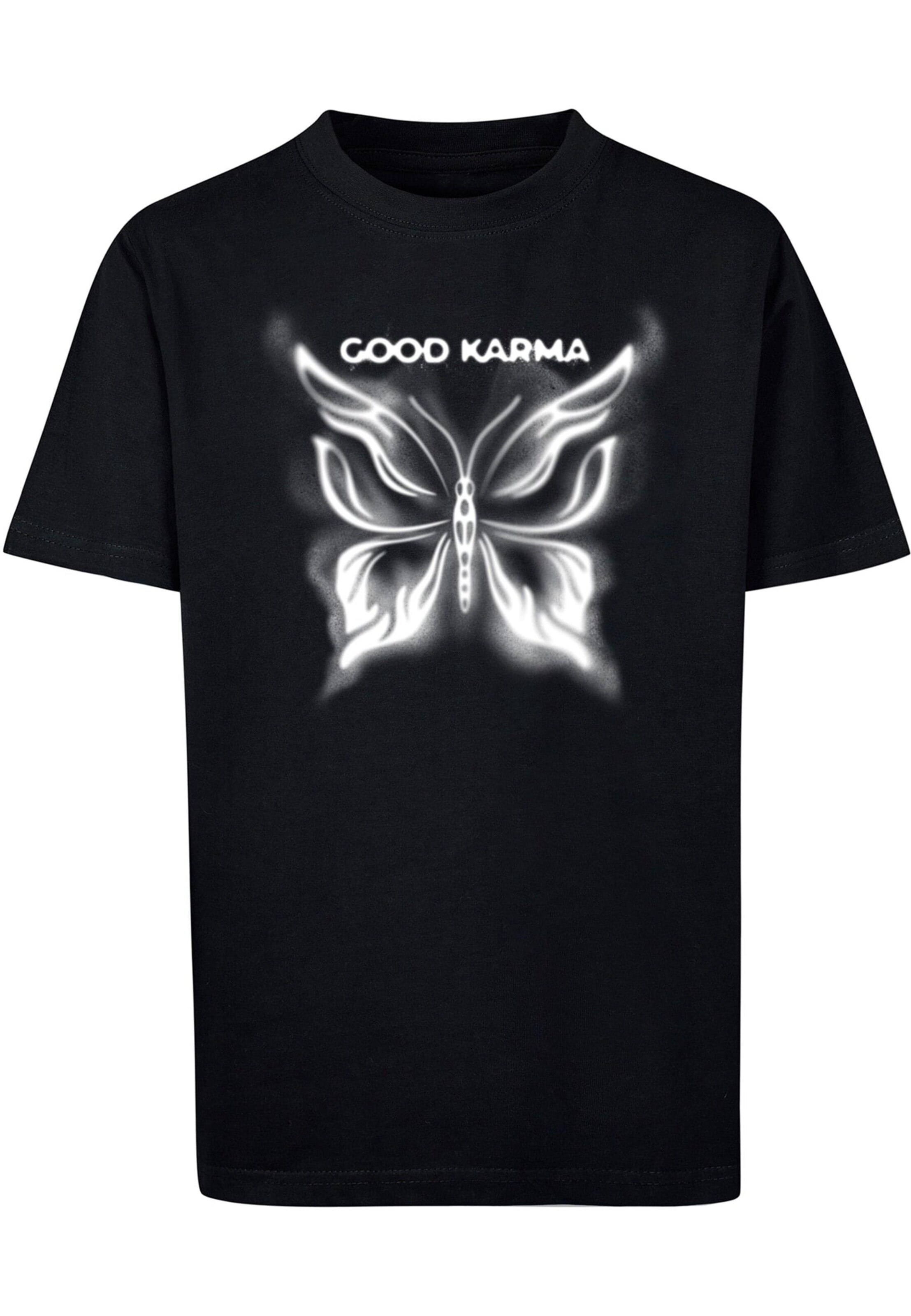 Mister Tee Tričko 'Good Karma' – černá: přední strana