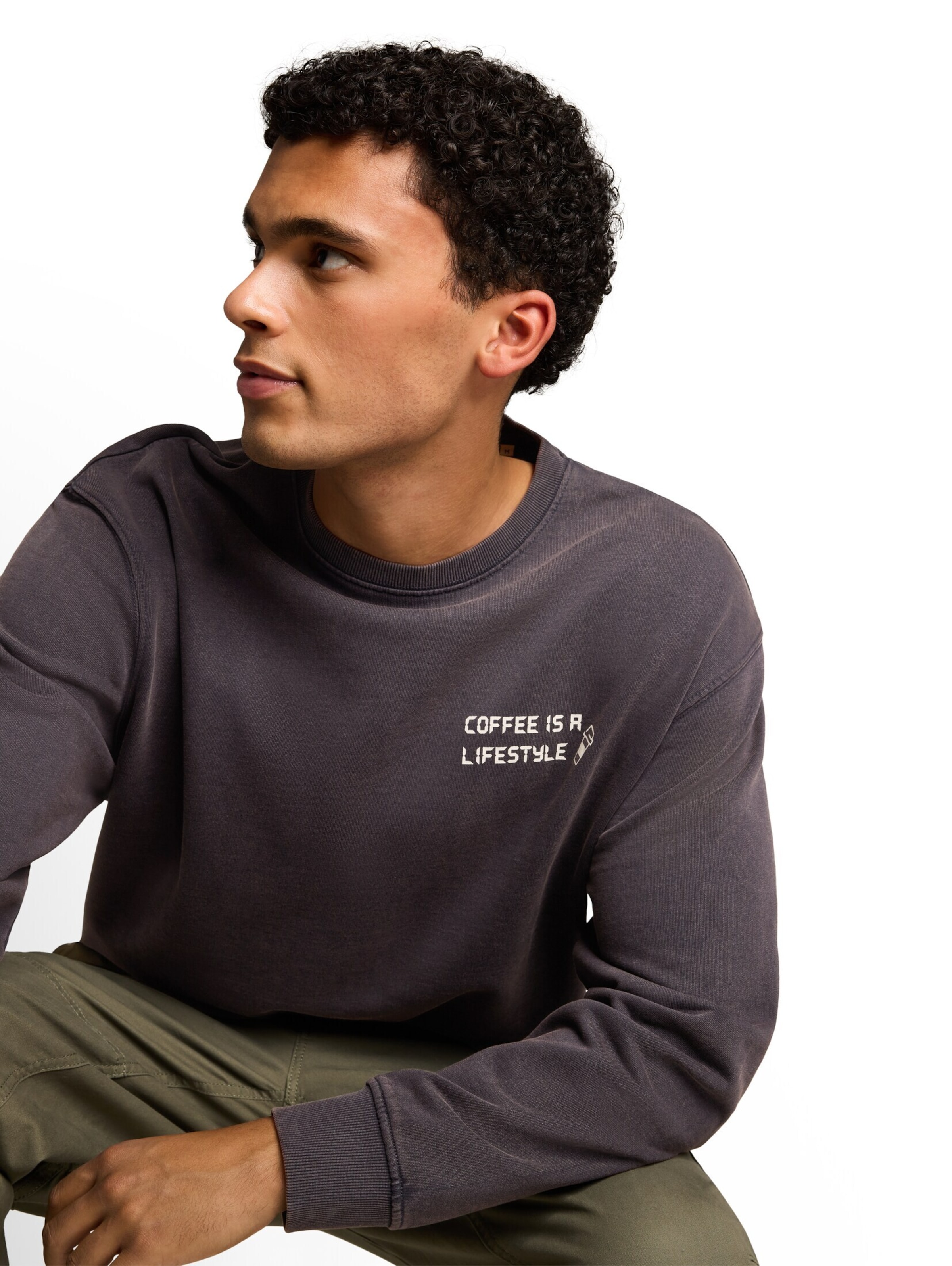 TOM TAILOR DENIM Sweatshirt in Grau