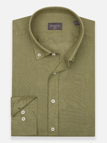 Slim fit Camicia business 'Leonardo Linen Man Shirt Pink' di 7Camicie in verde