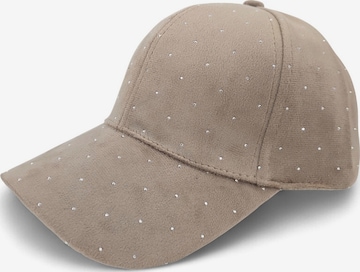 styleBREAKER Cap 'Samt Baseball Cap mit Strass' in Braun: Vorderseite