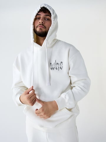 ABOUT YOU x Dardan Sweatshirt 'Carlo' i vit: framsida