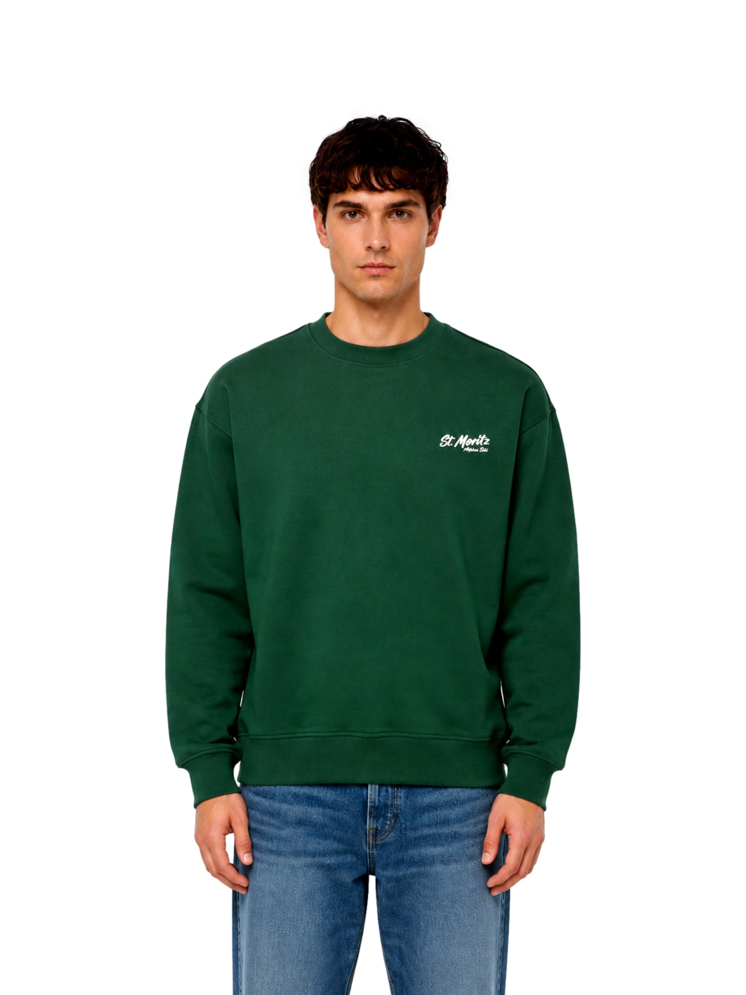 Only & Sons Sweatshirt 'ONSBejmo Morits' in Groen: voorkant
