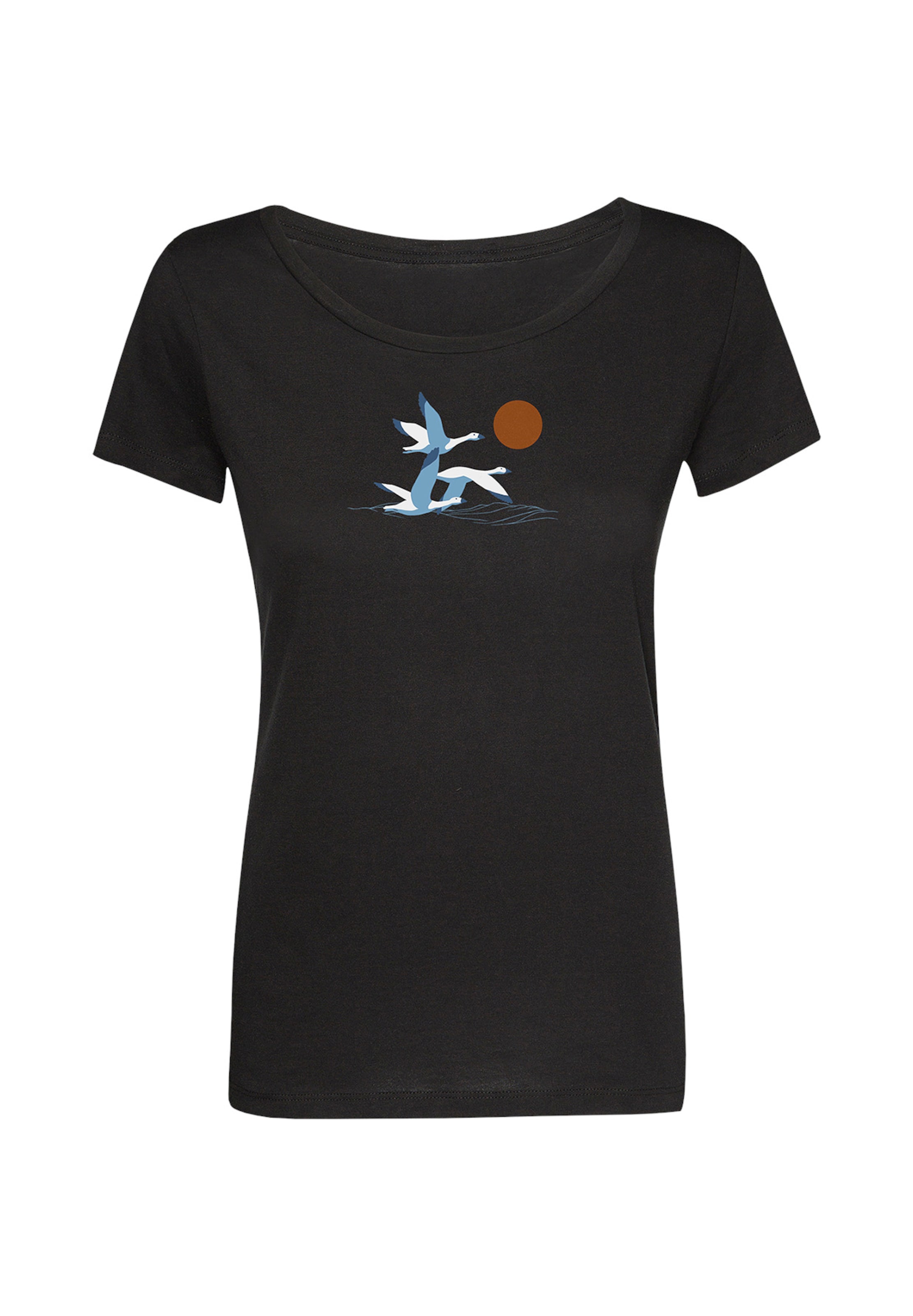 T-shirt 'Animal Goose Family' GREENBOMB en noir : devant