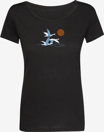 T-shirt 'Animal Goose Family' GREENBOMB en noir : devant