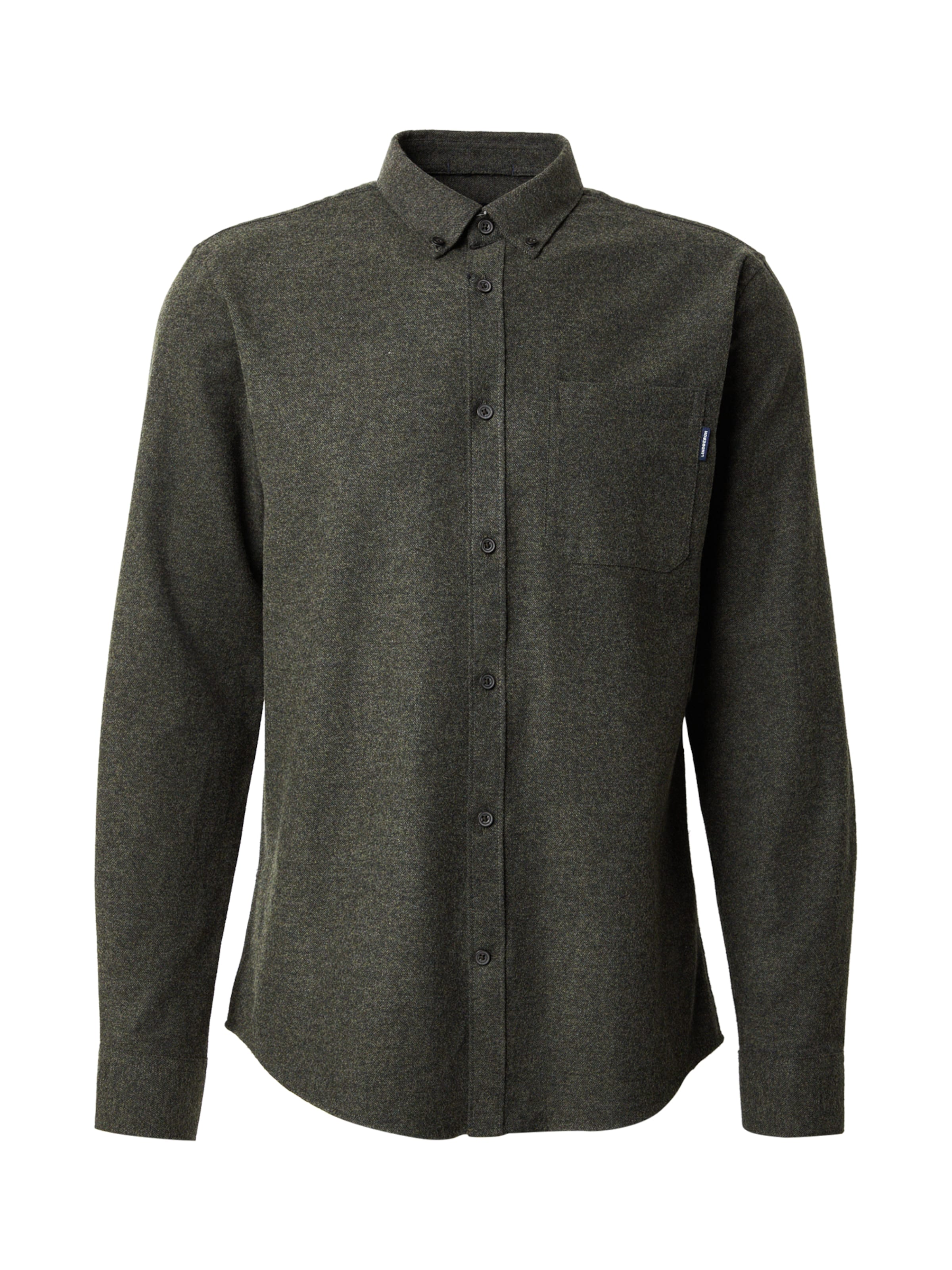 LindberghRegular Fit Košulja 'Brushed' - zelena boja: prednji dio