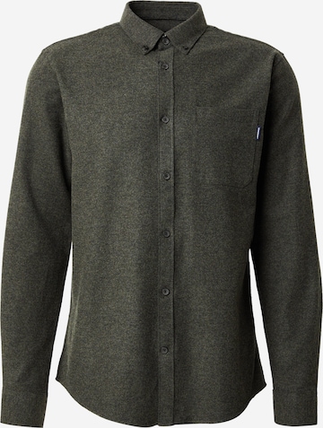 Lindbergh - Ajuste regular Camisa 'Brushed' en verde: frente