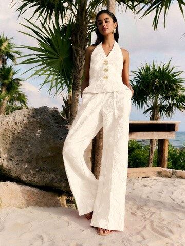 Friends Like These Wide leg Pleat-front trousers in Beige