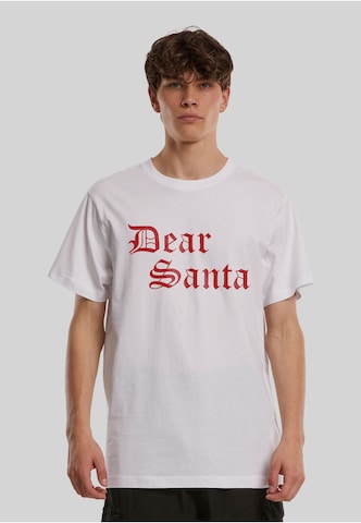 Maglietta 'Dear Santa' di Mister Tee in bianco: frontale