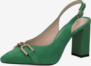 CAPRICE Pumps in Groen: voorkant