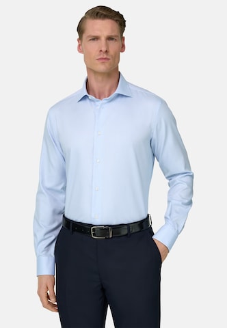 Boggi Milano Slim fit Business shirt in Blue: front
