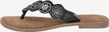 LAZAMANI T-Bar Sandals in Black