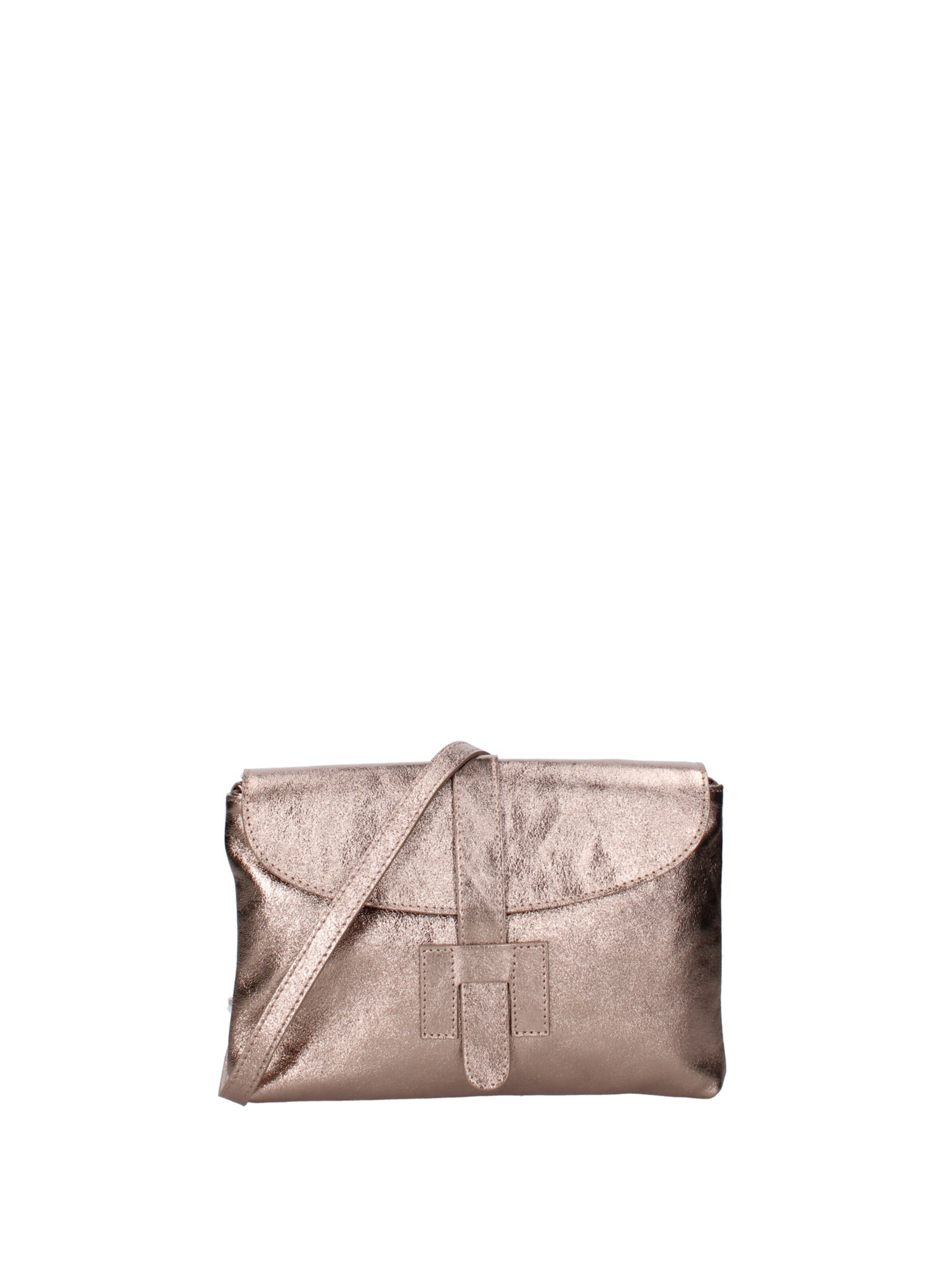 Pochette 'Pochette Donna Vera Pelle Laminato - Tracolla Regolabile' di Viola Castellani in marrone: frontale