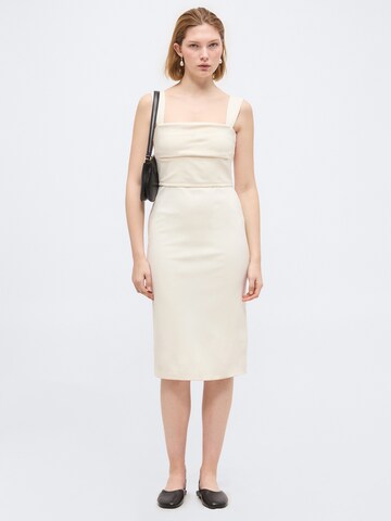 BOSS - Vestido de tubo 'Drapera' en blanco