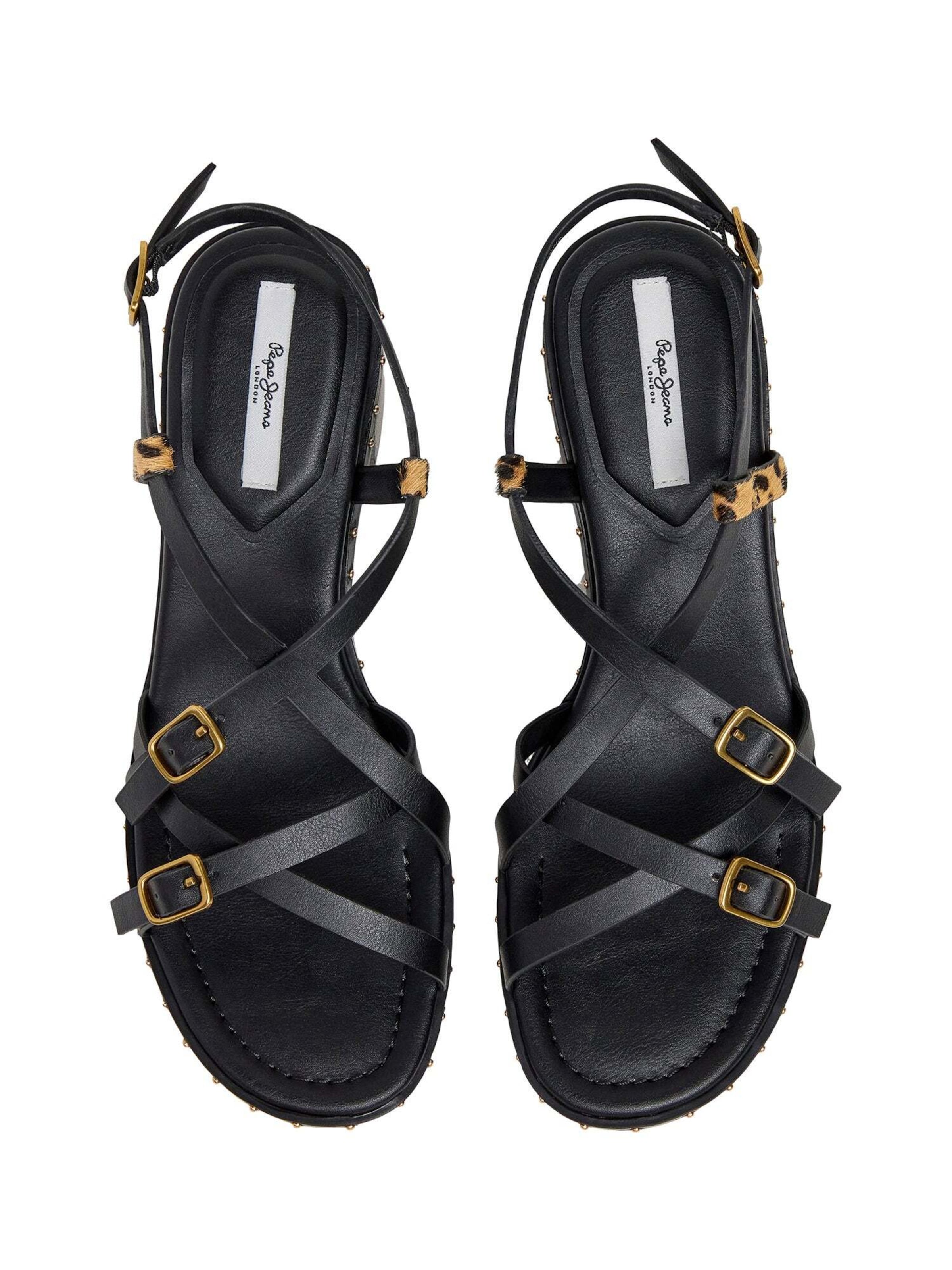 Pepe Jeans Strap sandal 'Carrie' in Black
