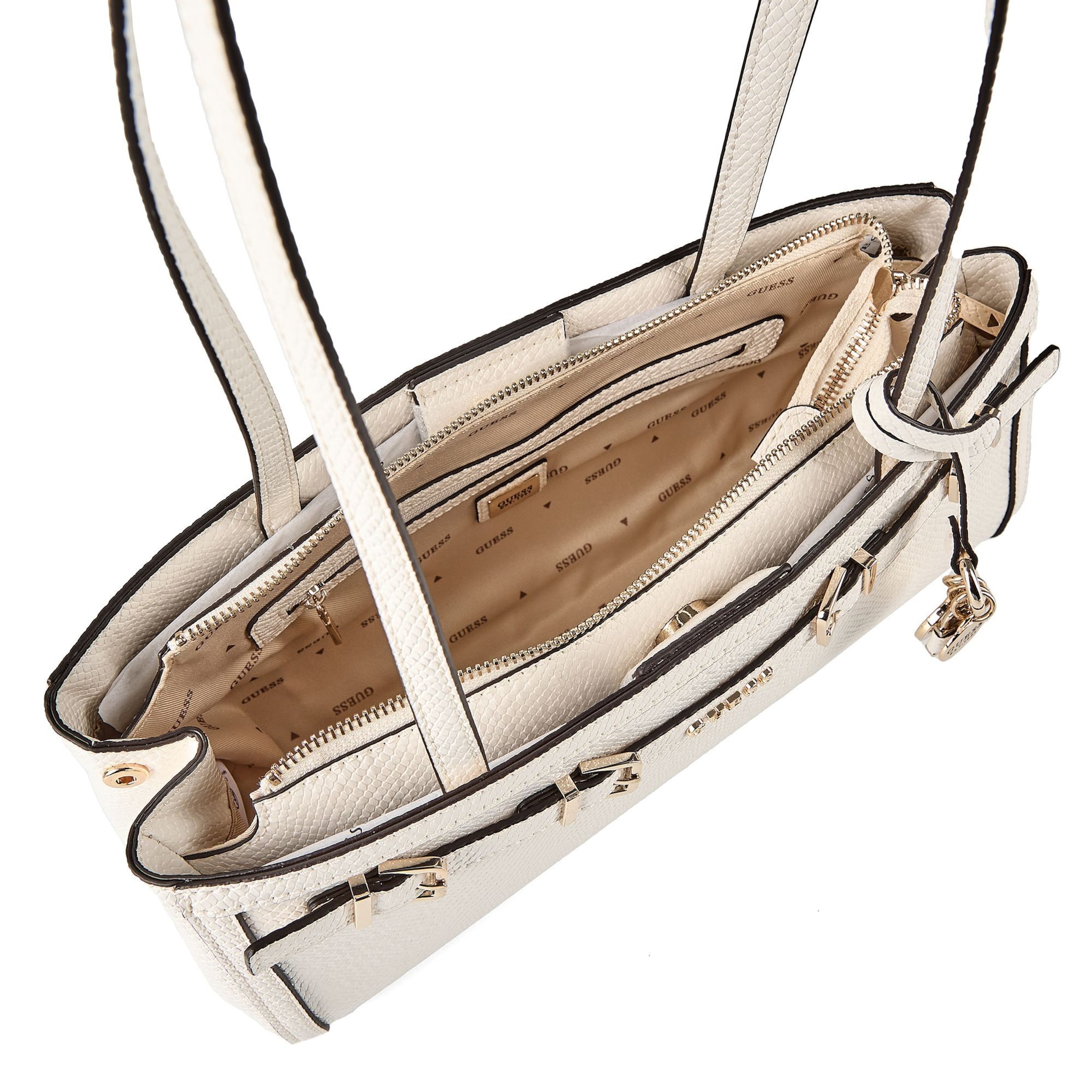 GUESS Schultertasche 'Dovie' in Weiß