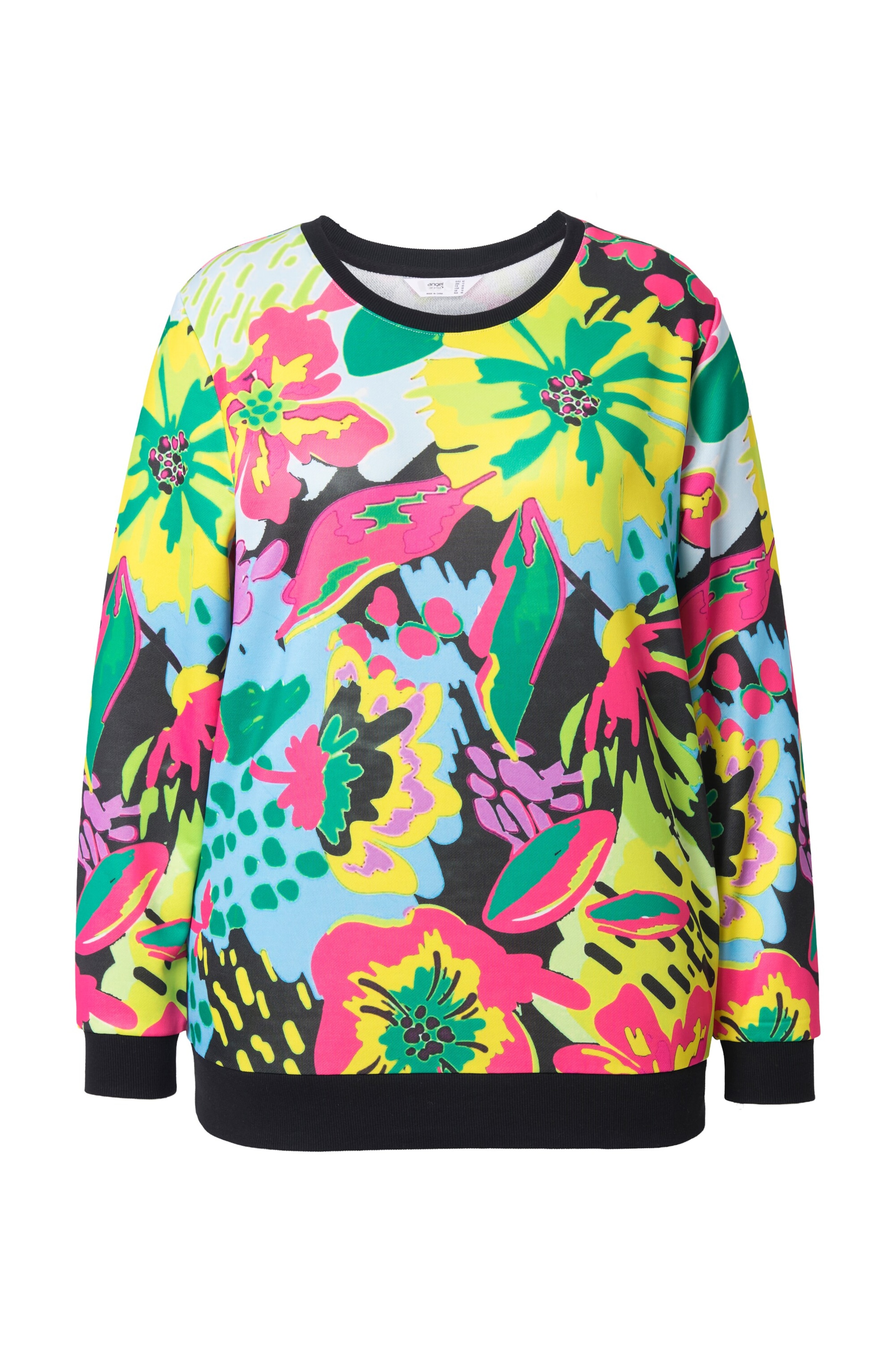 Angel of Style Sweatshirt in gelb / grün / altrosa / schwarz, Produktansicht