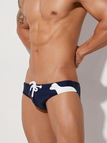 SEOBEAN Swim Trunks 'Staring Dog' in Blue