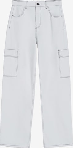 Regular Jeans cargo Bershka en blanc : devant