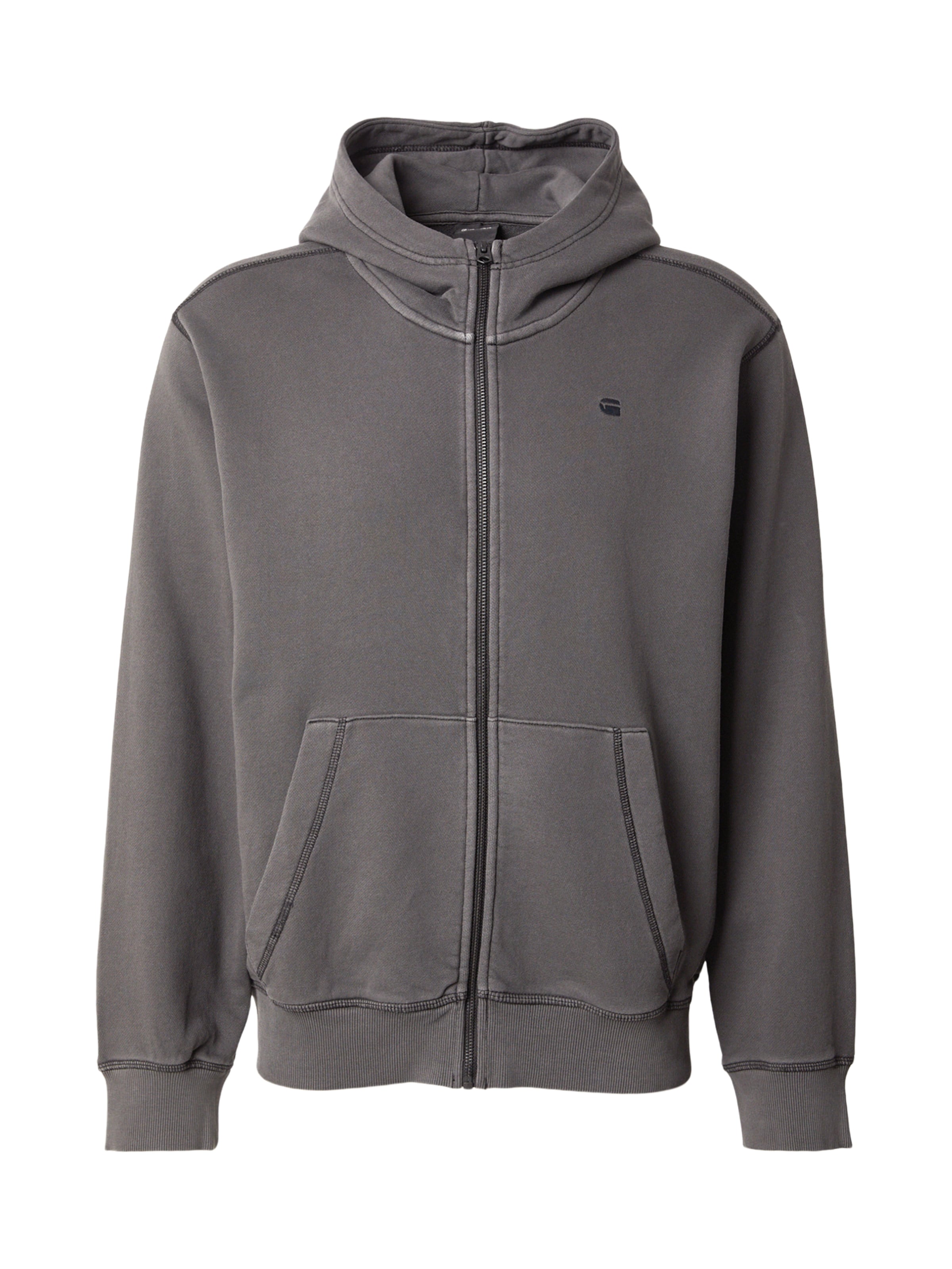 G-STAR - Sudadera con cremallera en negro: frente