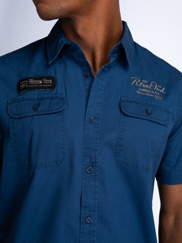 Petrol Industries Regular Fit Hemd in Blau