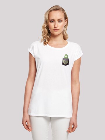 F4NT4STIC Shirt 'Rick and Morty Pickle Rick' in Wit: voorkant
