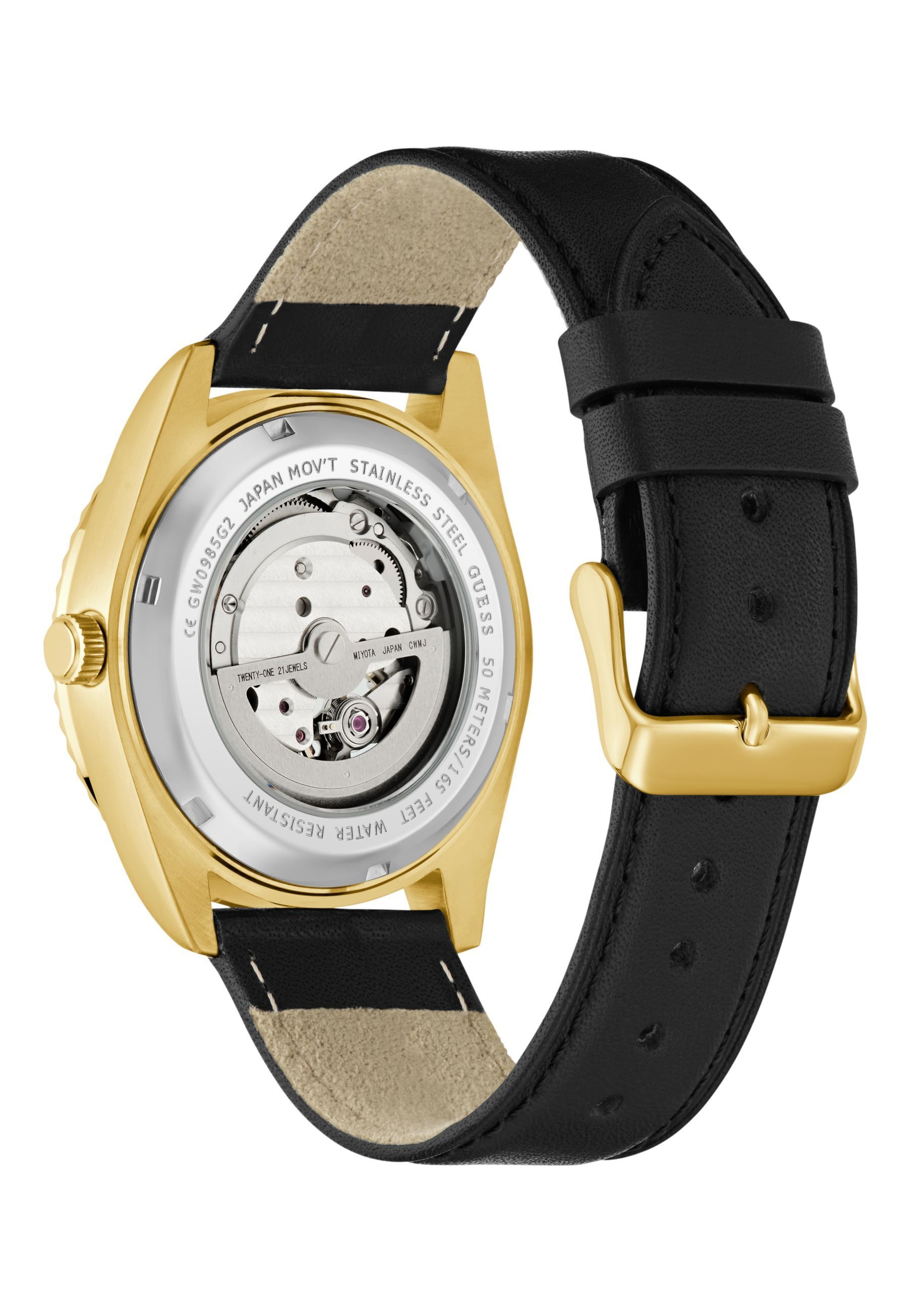 GUESS Analoog horloge 'CONNOISSEUR' in Zwart