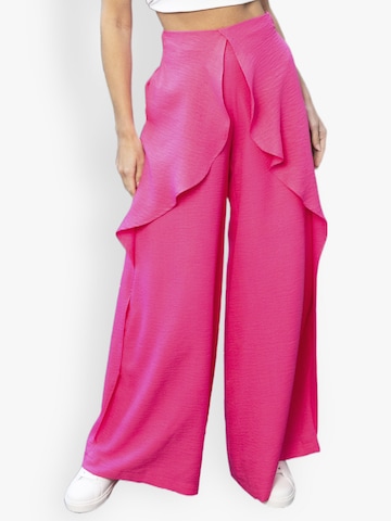 HotSquash - Perna larga Calças em rosa: frente