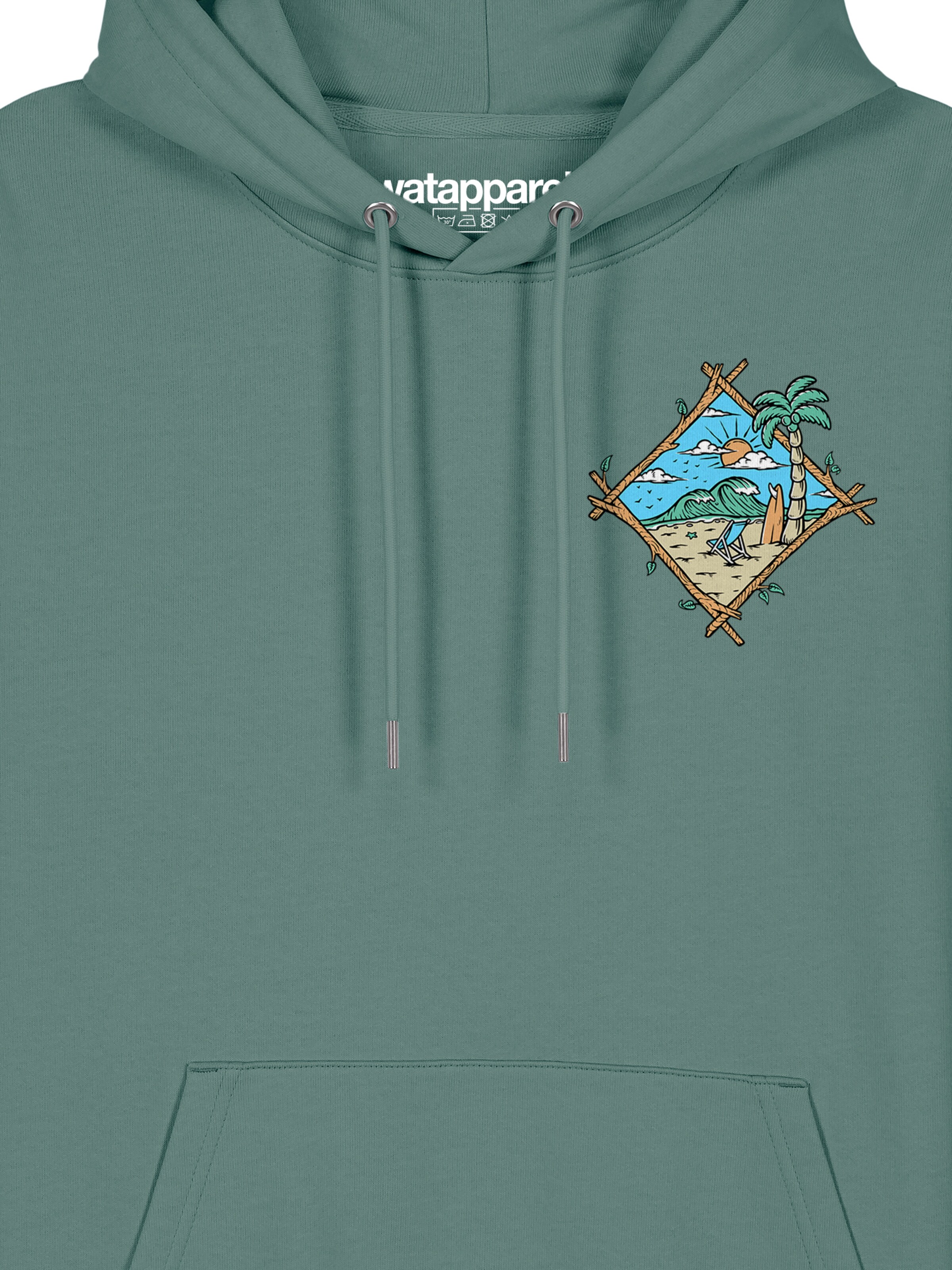 Sweat-shirt ' Beach is calling ' Watapparel en vert
