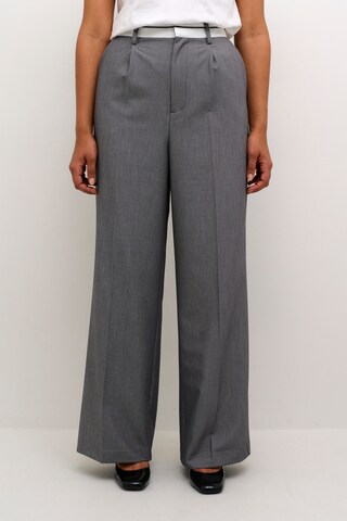 Kaffe Wide leg Pleat-front trousers 'Rey' in Grey: front