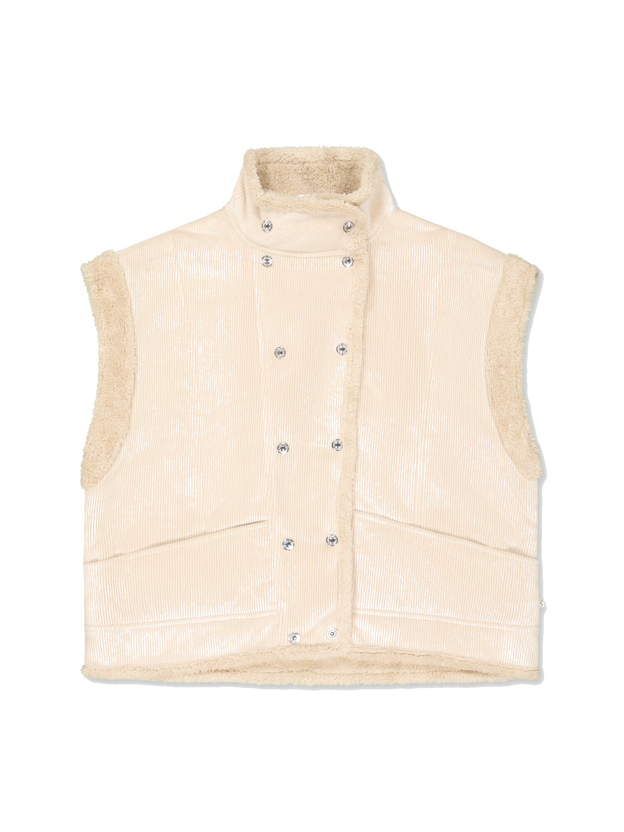 Gilet 'MALIA' Le Temps Des Cerises en beige : devant