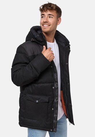 INDICODE JEANS Winterjas 'Krem' in Zwart