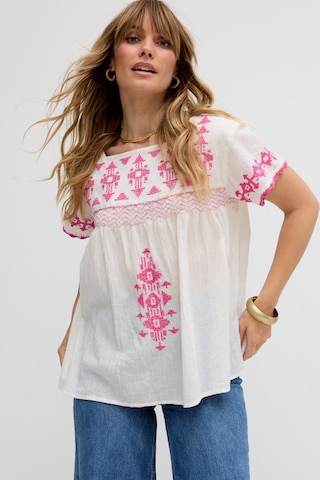 RAFFYA Blouse 'Flora' in White: front