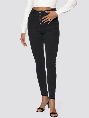 FRESHLIONS Skinny Jeans 'Ramona' in Zwart: voorkant