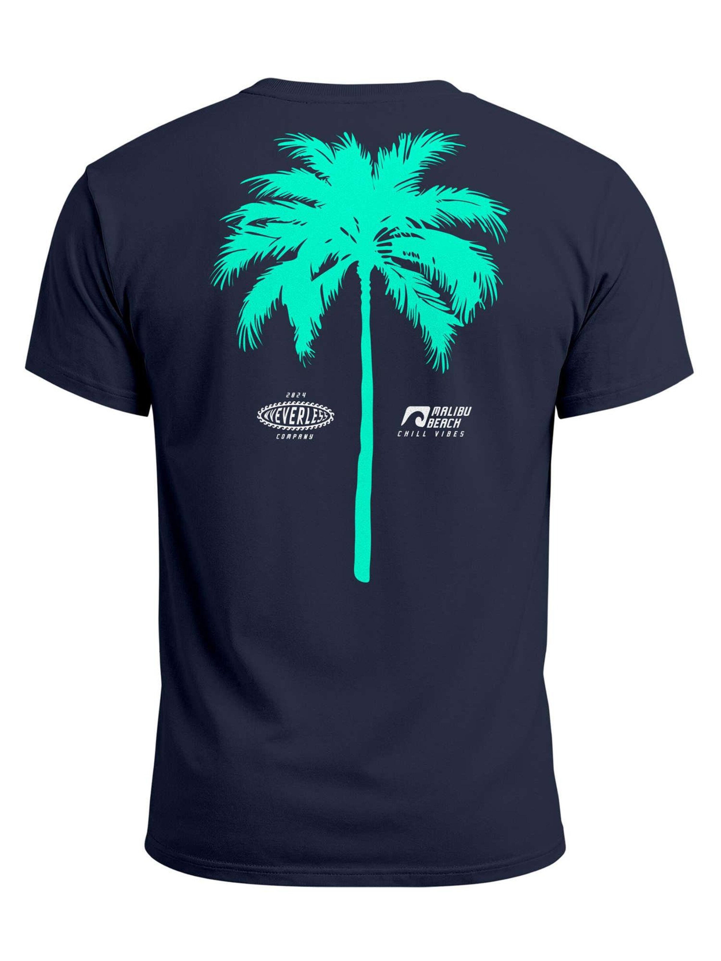Neverless Shirt 'Palme'‌‌‌‌‌‌‌‌ in Blau