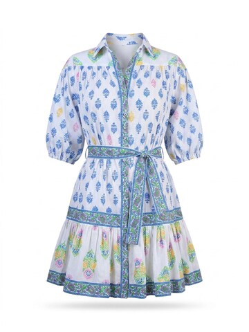 Miss June Dress 'Robe Courte Laya' in White: front