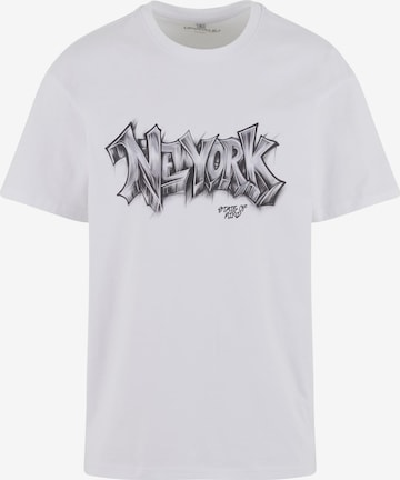 T-Shirt 'NY Graffiti' MT Upscale en blanc : devant